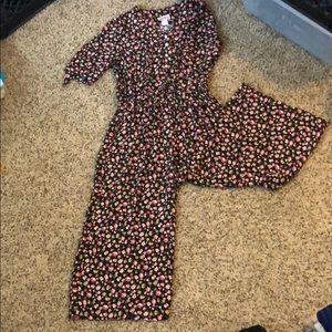 Vintage 80s floral jumpsuit